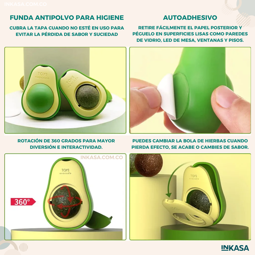 Juguete de Aguacate con Catnip Para Gatos x3 unidades