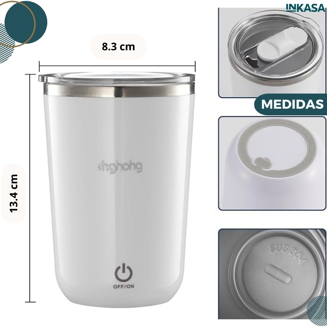 Vaso mug mezclador magnético recargable