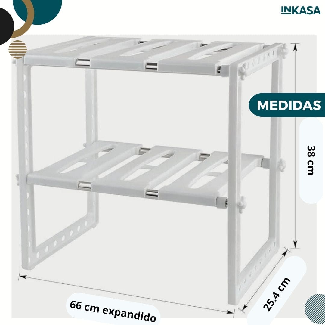Estante expandible multifuncional 2 niveles