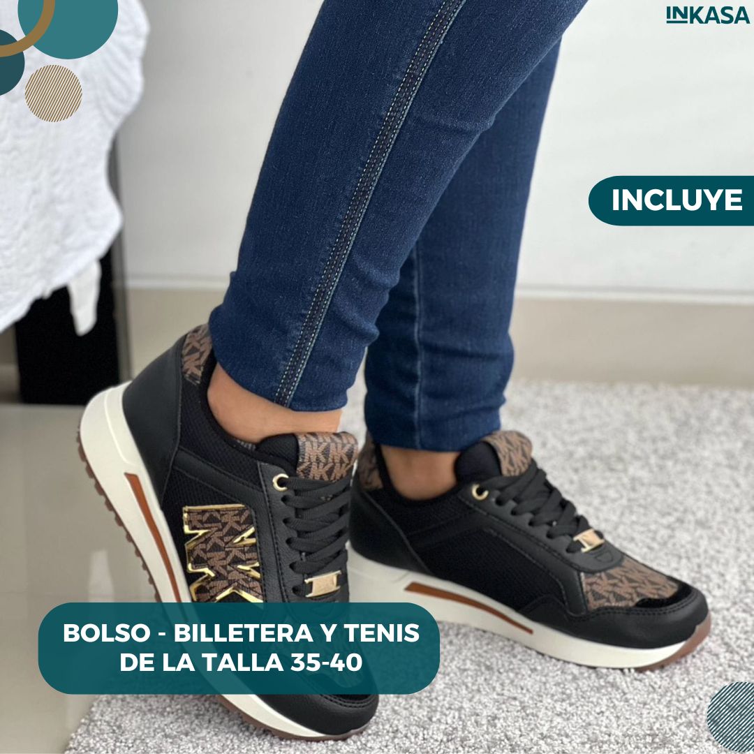 Combo billetera, bolso y tenis