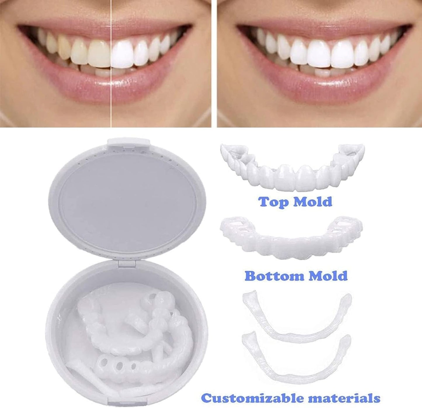 🦷🤩SmileFix PRO – Carillas Dentales Instantáneas Superior e Inferior Ajustables😁
