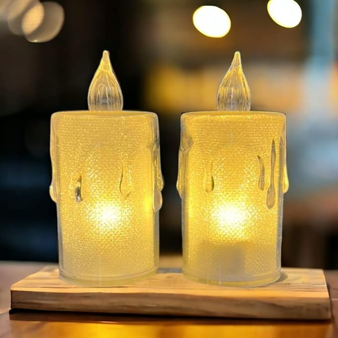 Set de velas Led efecto cristal