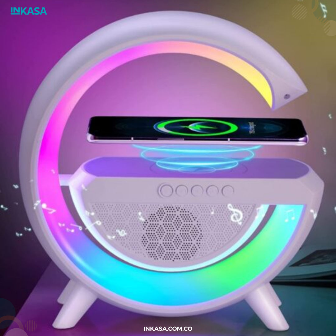 Lámpara Inteligente G: RGB, Bocina, Cargador Inalámbrico, Bluetooth