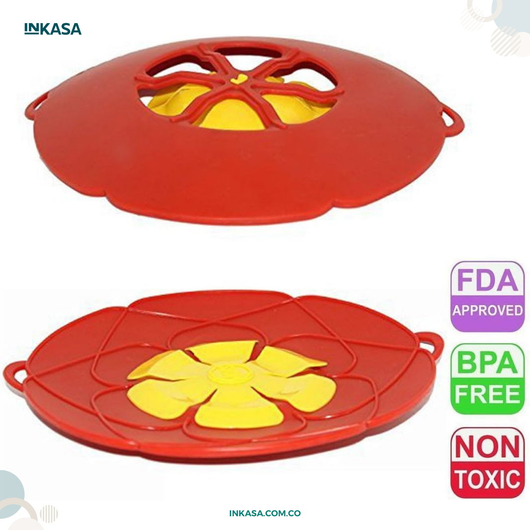 Tapa de Silicona Anti Derrames Color Rojo