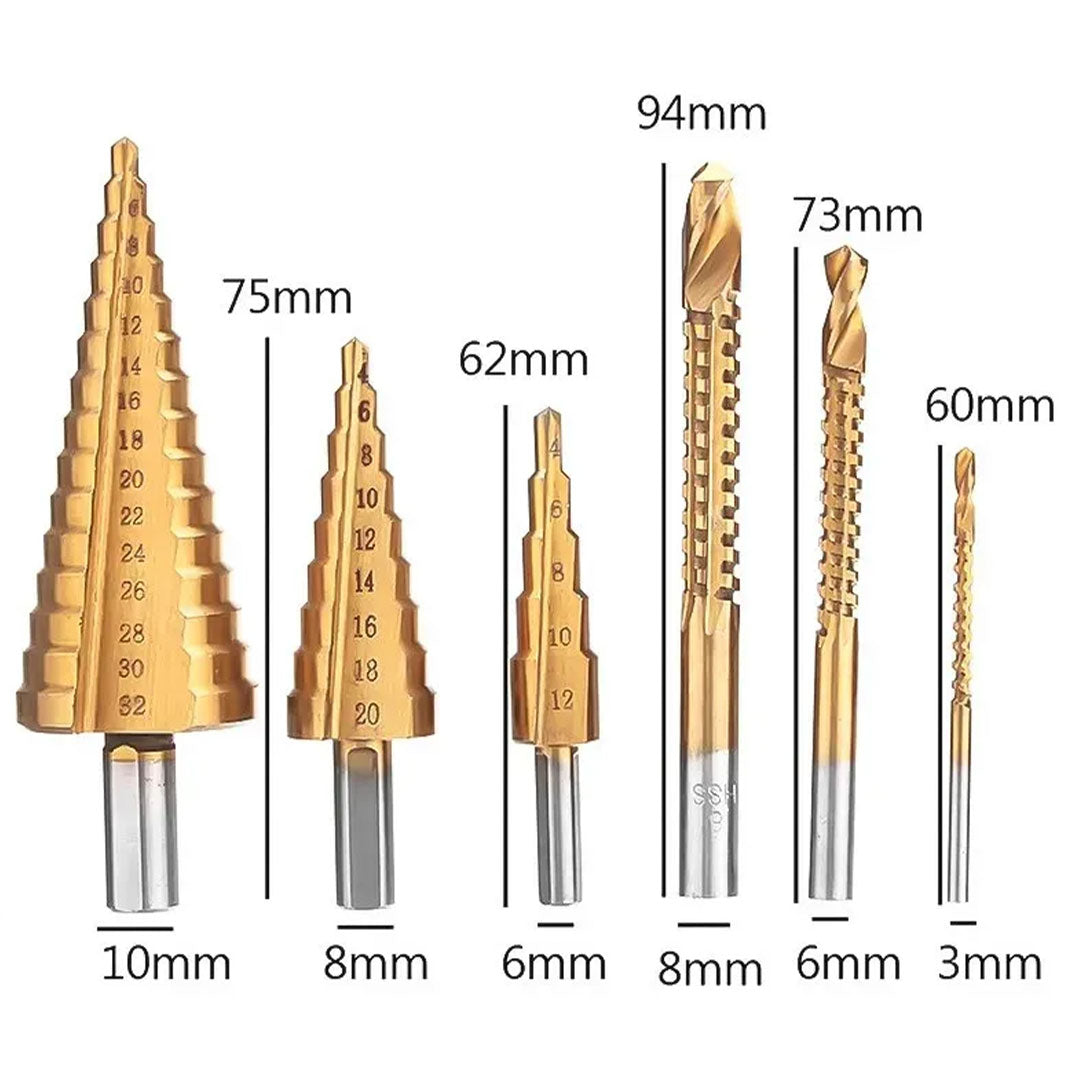 🛠️ Juego de 6 Brocas de Sierra Escalonada – Corte Preciso en Cualquier Material