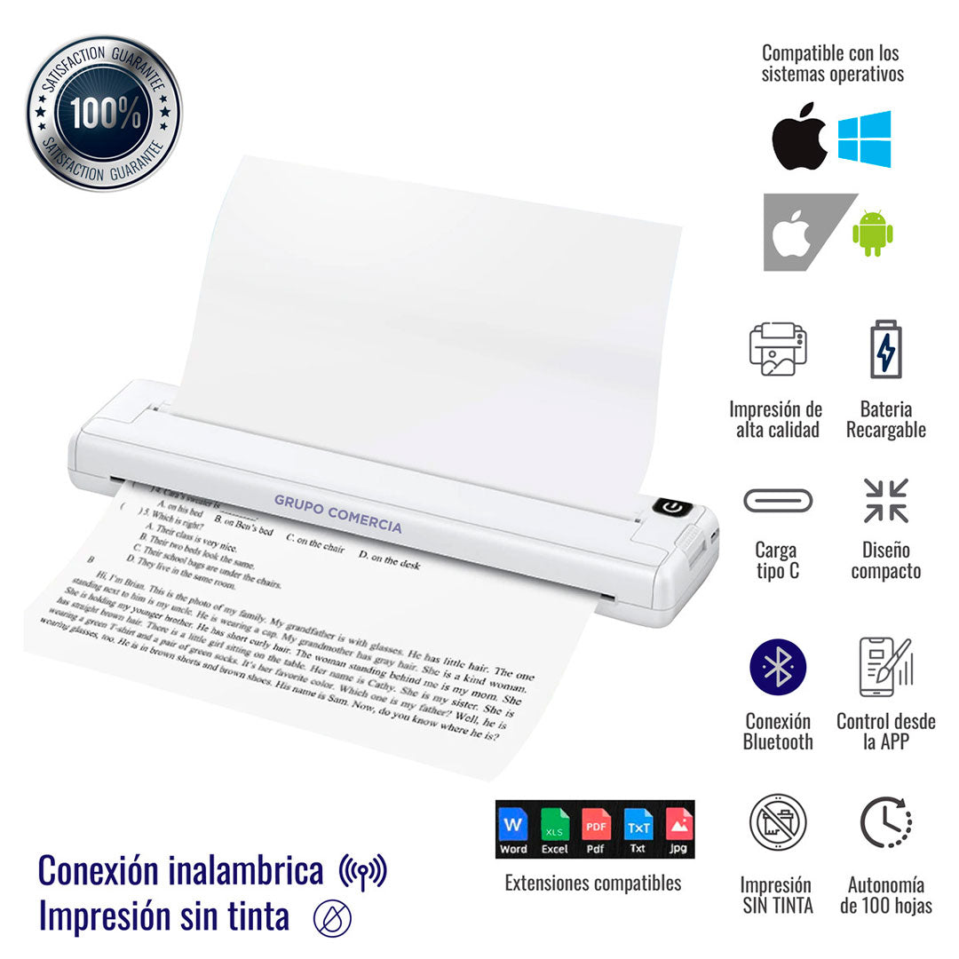 Impresora Térmica Portátil: Imprime en cualquier lugar, en cualquier momento📋✨