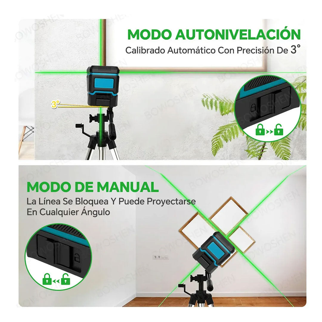 Nivel Láser de 2 Líneas PRO – Precisión Profesional en tus Proyectos🧰⚒️