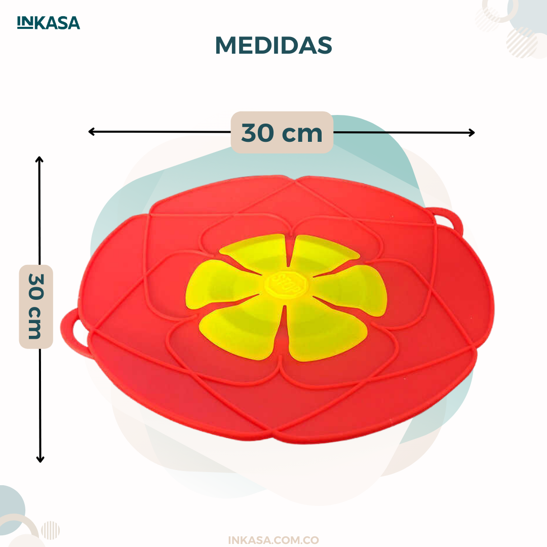 Tapa de Silicona Anti Derrames Color Rojo