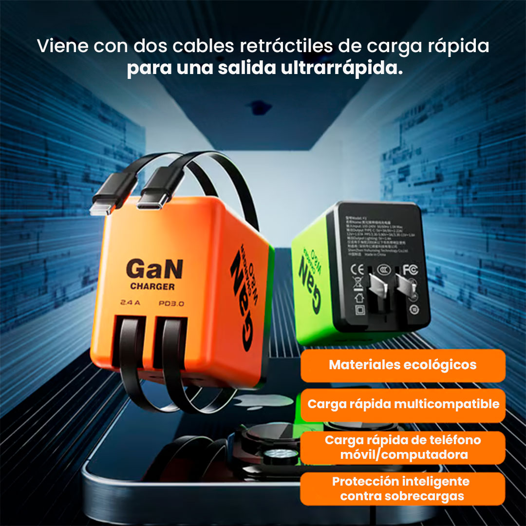 ⚡ Cargador Rápido GaN de 20 W – Ultra Potencia, Ultra Portátil, Ultra Inteligente