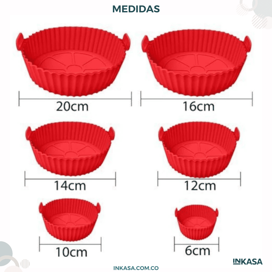 Canastillas En Silicona Para Air Fryer X6 unidades