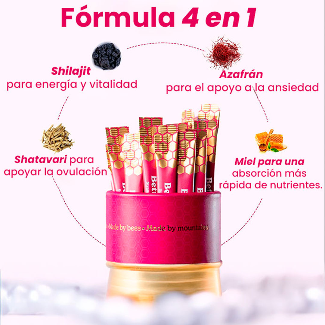 Palito de Miel Shilajit para Mujeres X30: 🌸Energía, belleza y bienestar natural en cada gota.