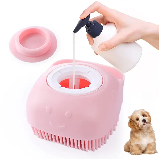 Cepillo de baño de silicona suave para mascotas