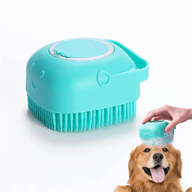 Cepillo de baño de silicona suave para mascotas