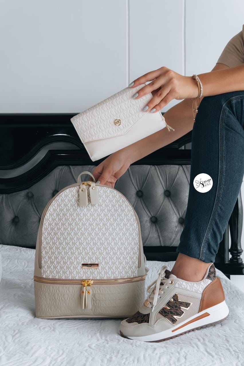 Combo billetera, bolso y tenis