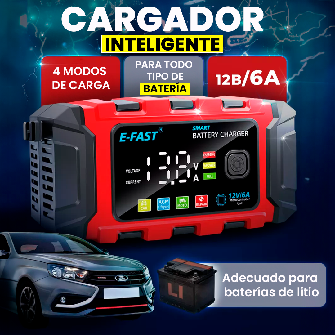 🛣️Cargador de Batería 12V para Vehículo: Recarga tu batería en minutos y olvídate de quedarte varado.