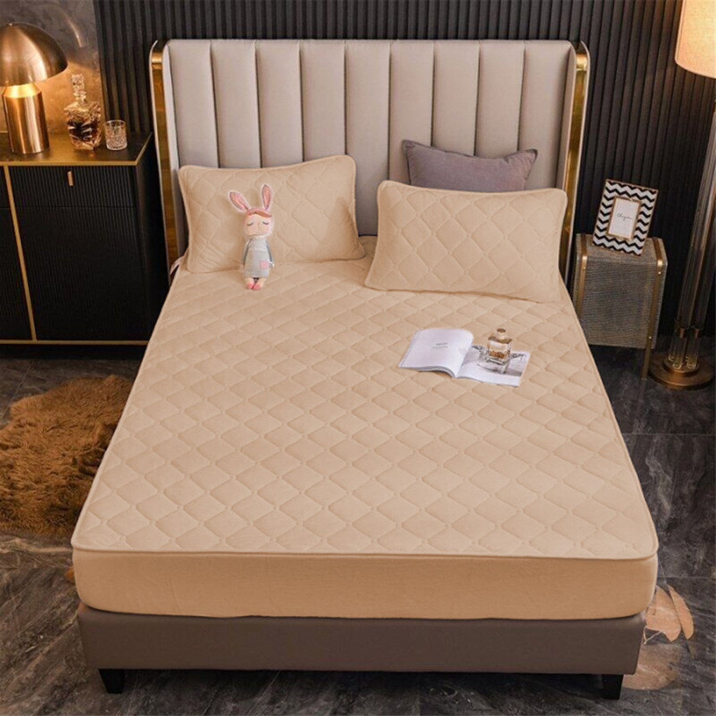 Protector de colchón y almohadas afelpado cama sencilla, doble y King
