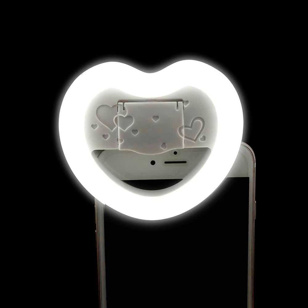 Aro de luz en forma de corazón para celular