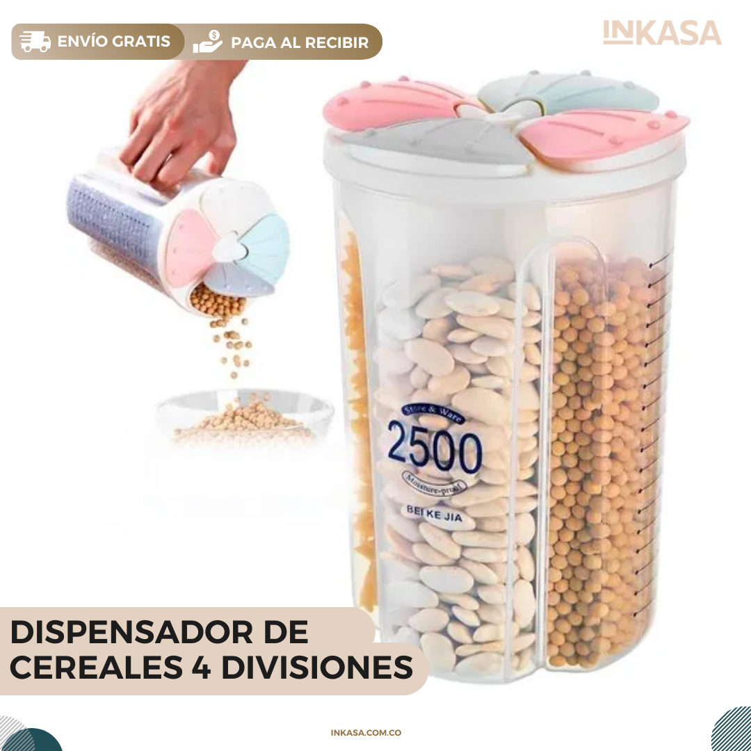 Dispensador De Cereales 4 Divisiones