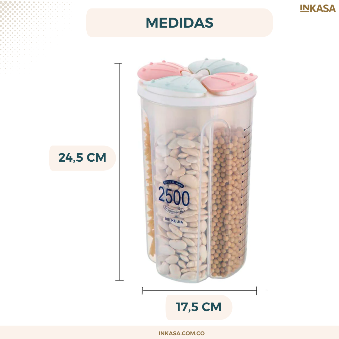 Dispensador De Cereales 4 Divisiones