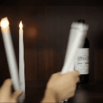 Vela larga led efecto real 4 unds