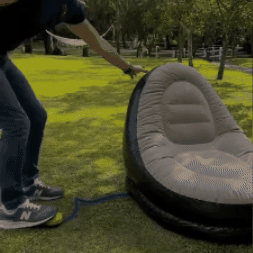 Sillón + puff inflable confort