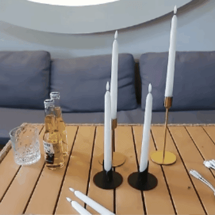 Vela larga led efecto real 4 unds