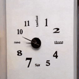 Reloj de pared 3D negro