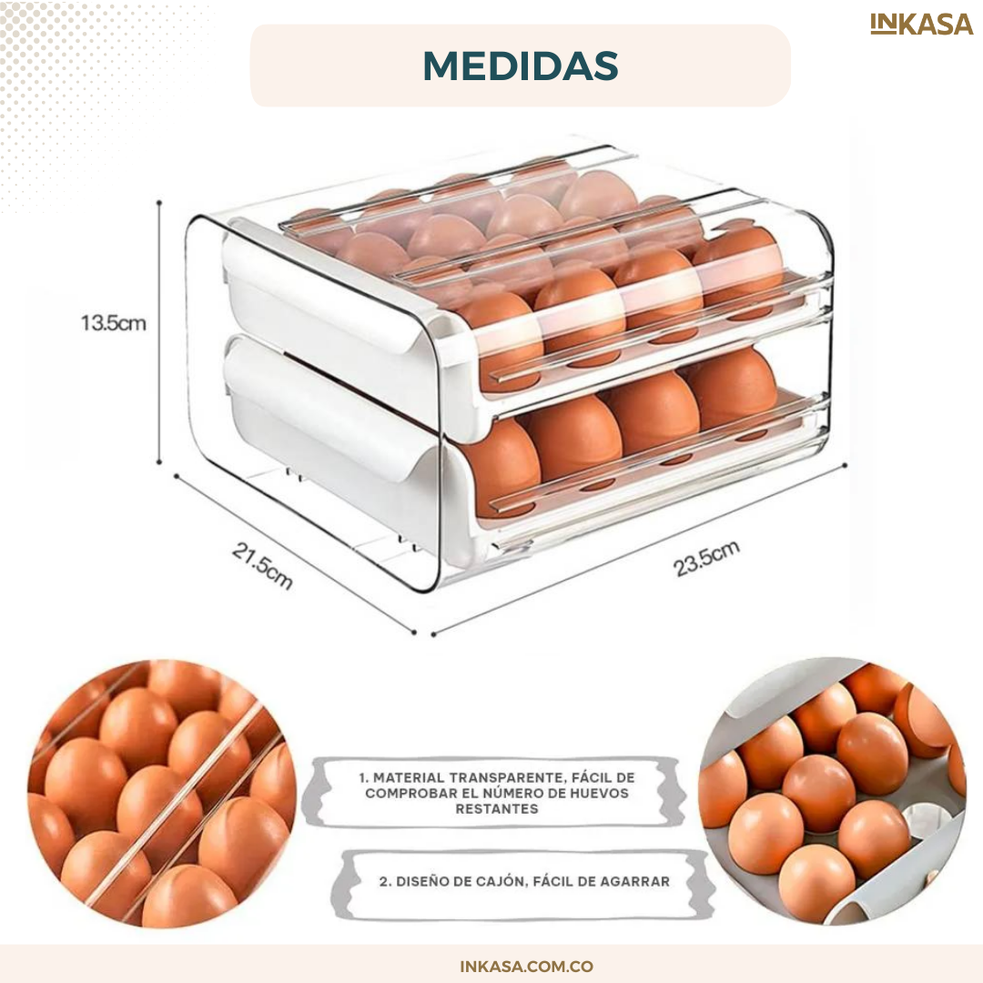 Porta huevos de dos niveles