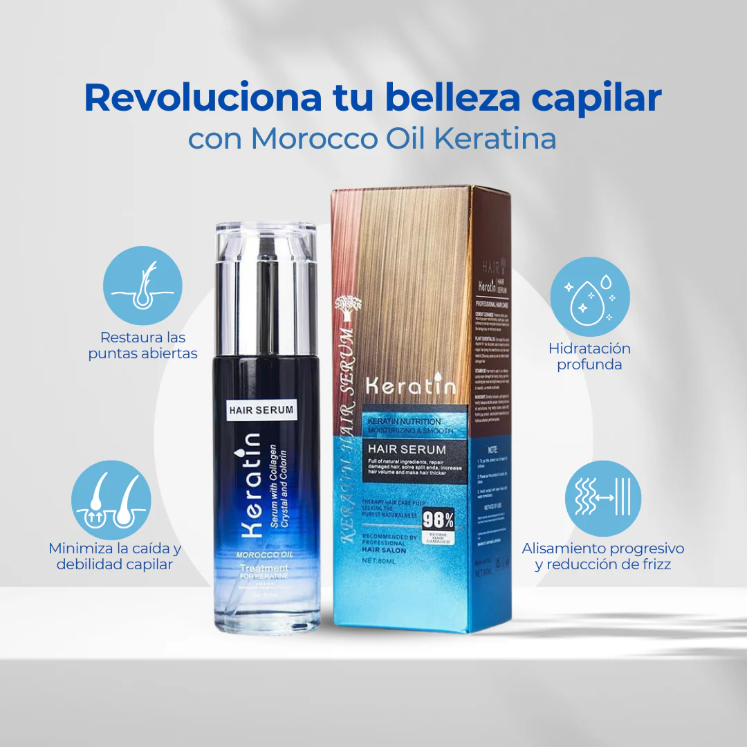 SERUM HIDRATANTE Y ALISADOR DE QUERATINA CON ACEITE DE MARRUECOS 80ML💆🏻♀️✨