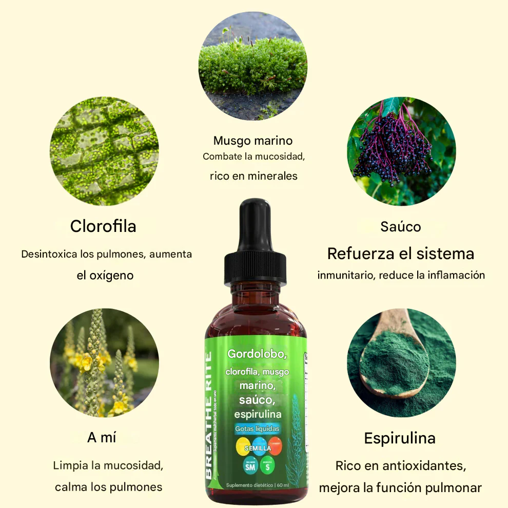 BREATHE CLEAR® Respira Mejor con la Solución de apoyo y descongestión pulmonar🫁 (60ml)