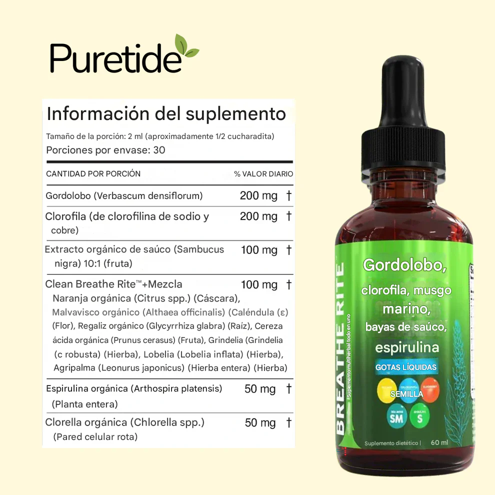 BREATHE CLEAR® Respira Mejor con la Solución de apoyo y descongestión pulmonar🫁 (60ml)