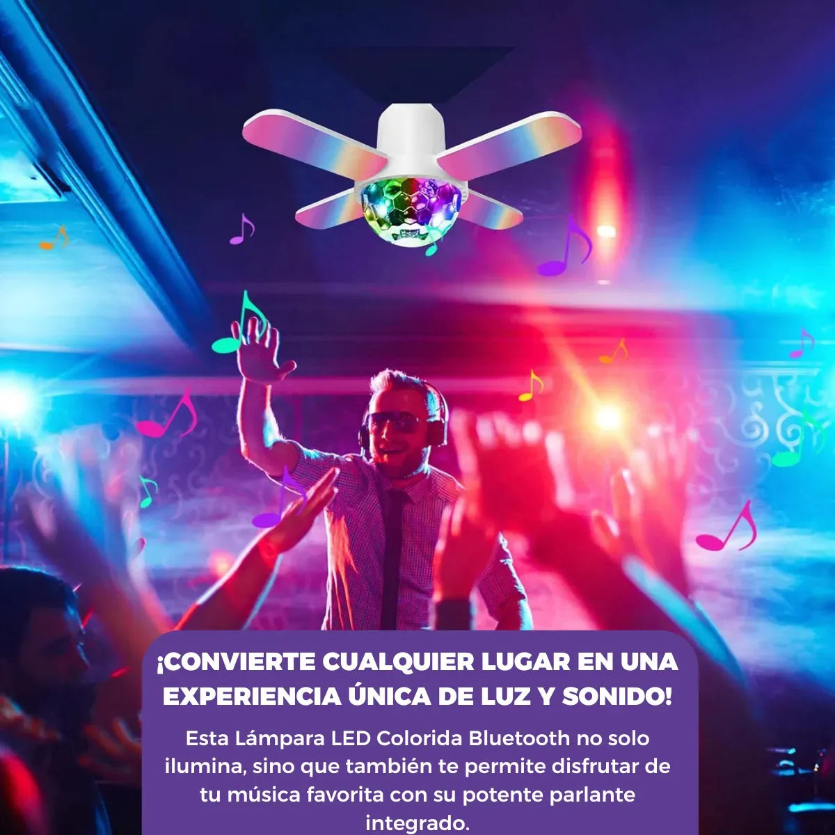Bombillas LED con Color de alta potencia y parlante Bluetooth🌈💡