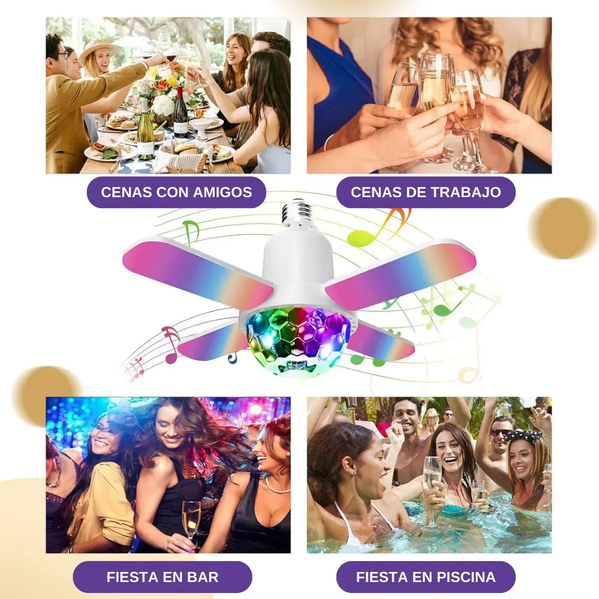 Bombillas LED con Color de alta potencia y parlante Bluetooth🌈💡
