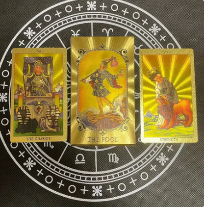 CARTAS TAROT LÁMINA DE ORO 🃏🧙 ¡1 mazo con 78 cartas!