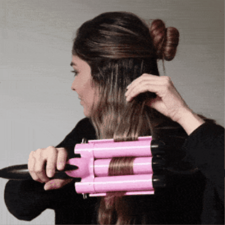 Pinza rizadora para cabello 3 tubos