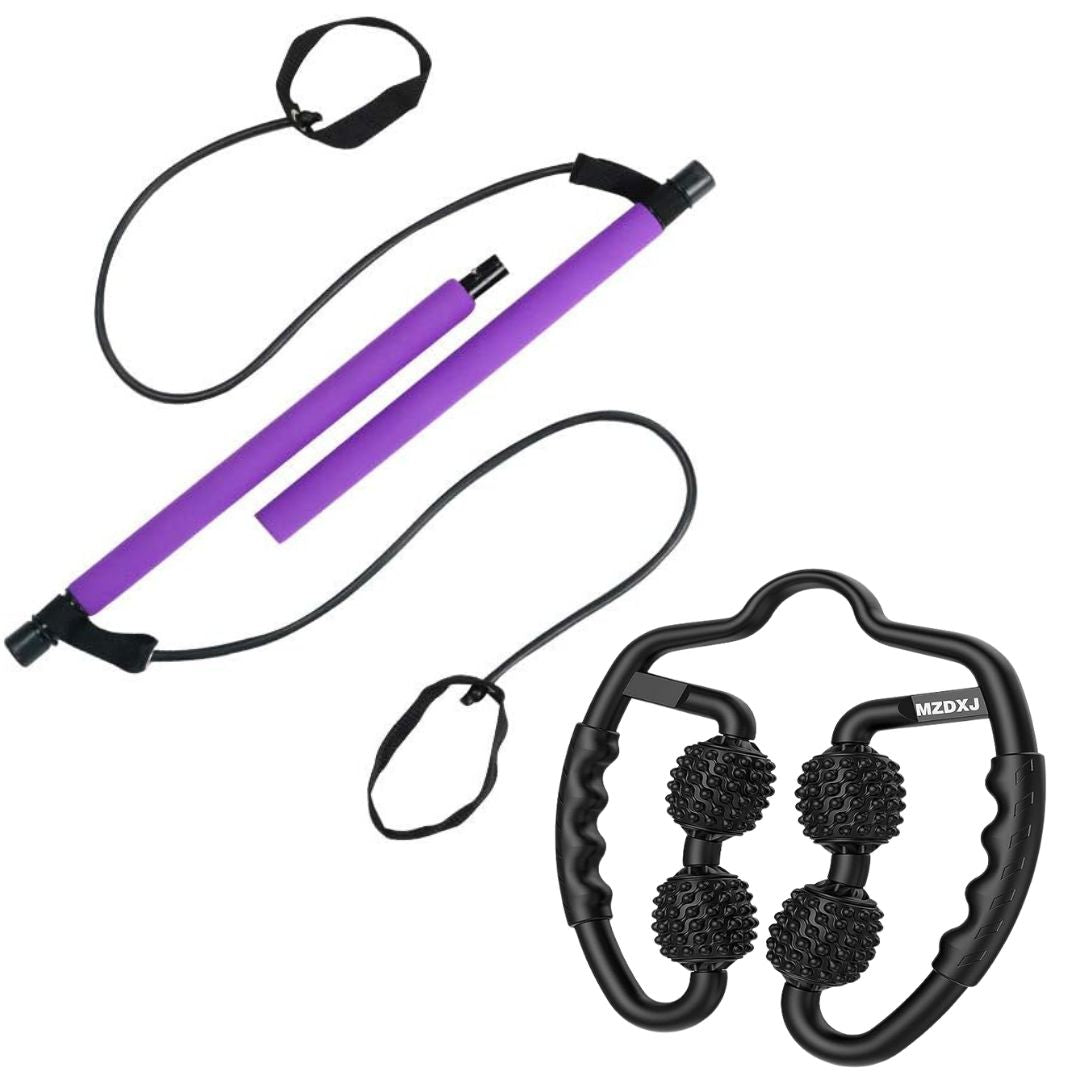 Combo rodillo masajeador y barra para pilates