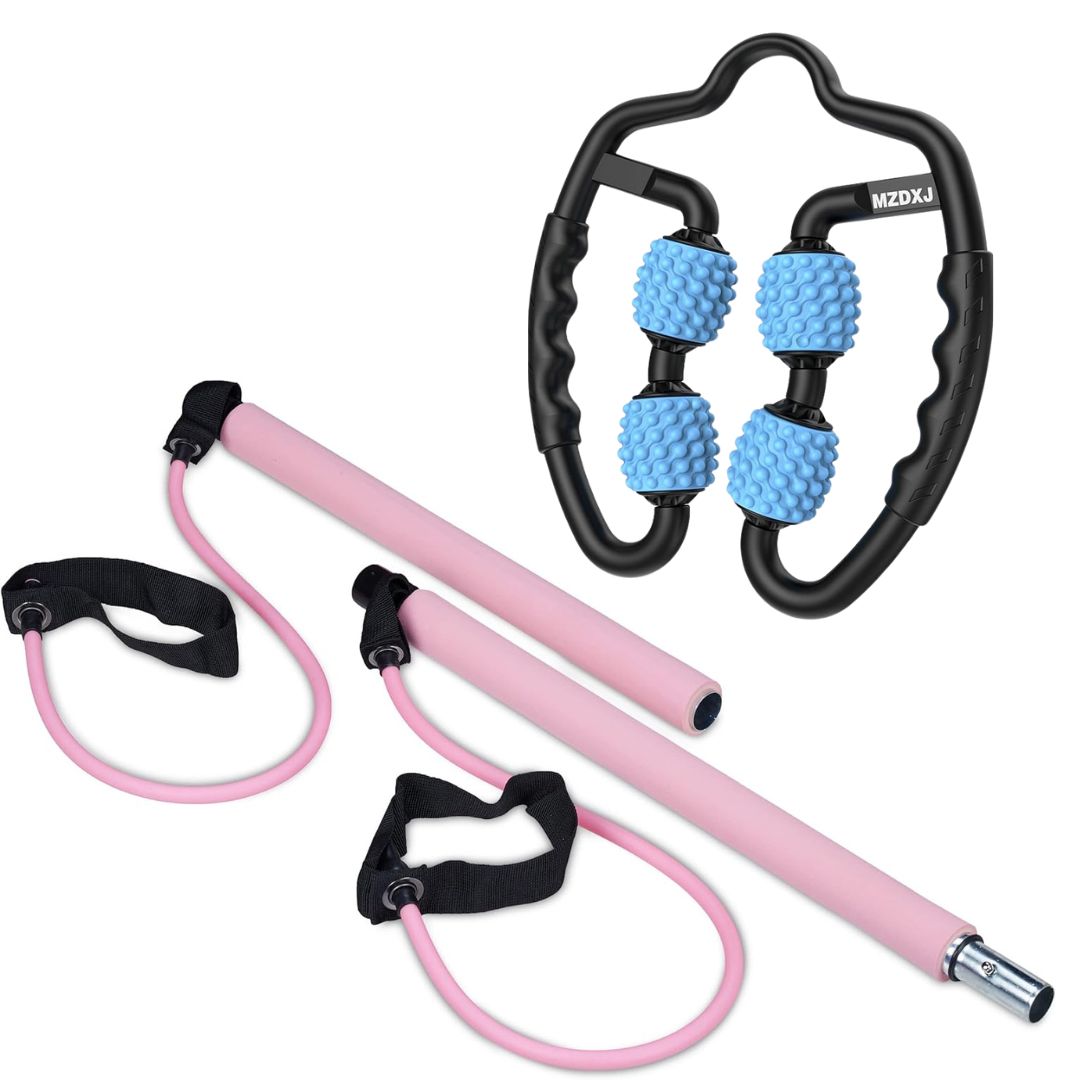 Combo rodillo masajeador y barra para pilates