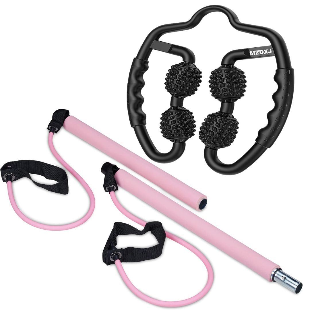 Combo rodillo masajeador y barra para pilates