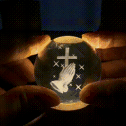 Lámpara esfera LED con temática de Jesús