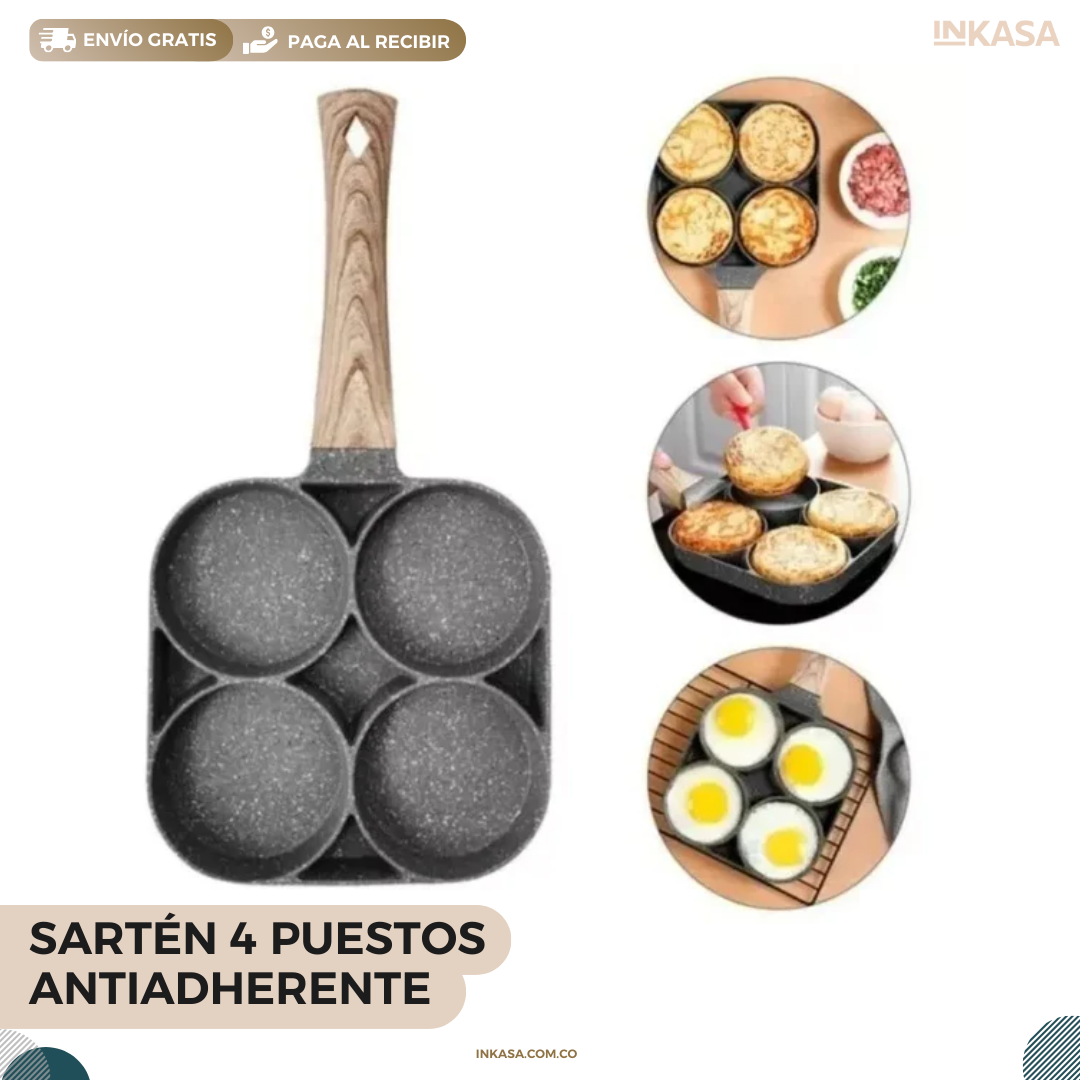 Sartén 4 Puestos Antiadherente