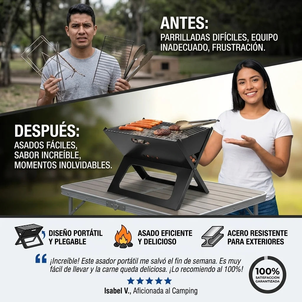 Mini Parrilla De Carbon Portatil