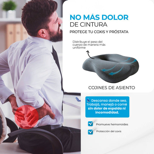 🪑 Cojín Ergonómico Multizona para Silla, Oficina y Auto