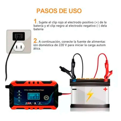 🛣️Cargador de Batería 12V para Vehículo: Recarga tu batería en minutos y olvídate de quedarte varado.
