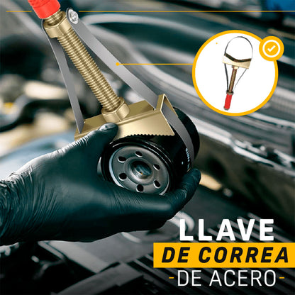 SteelGrip X – Llave de Correa de Acero Ajustable para Filtro de Aceite (60–120 mm)🧰