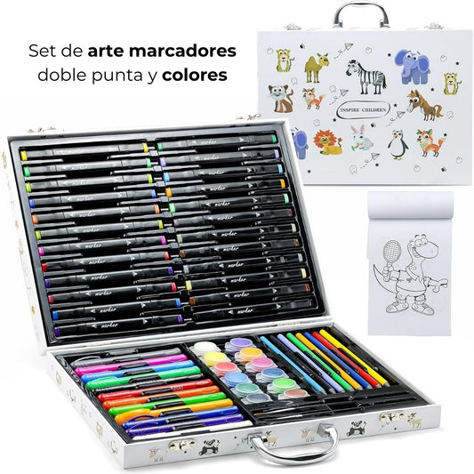 Set de arte marcadores doble punta y colores