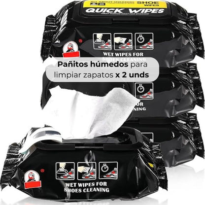 Pañitos húmedos para limpiar zapatos x 2 unds