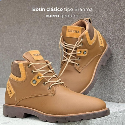 Botín clásico tipo Brahma cuero genuino