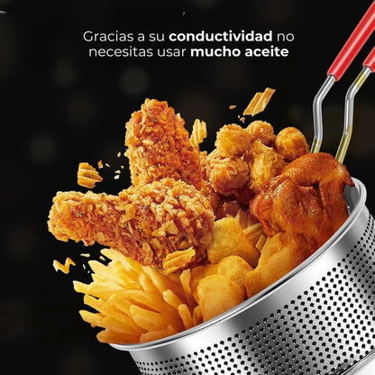 Mini olla freidora multifuncional con cesta