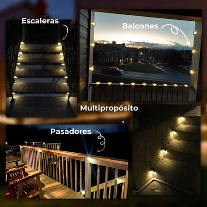 Kit luces con sensor Led solar x 4 unds