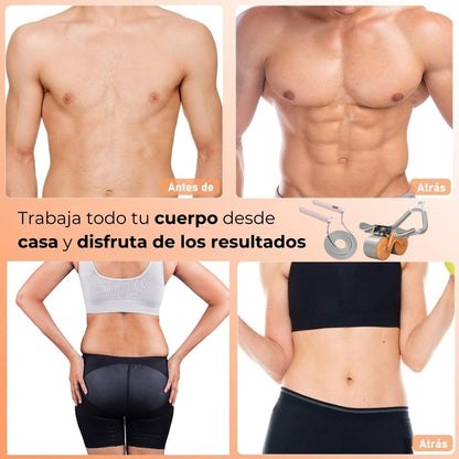 Combo entrenador abdominal + lazo para saltar con contador digital